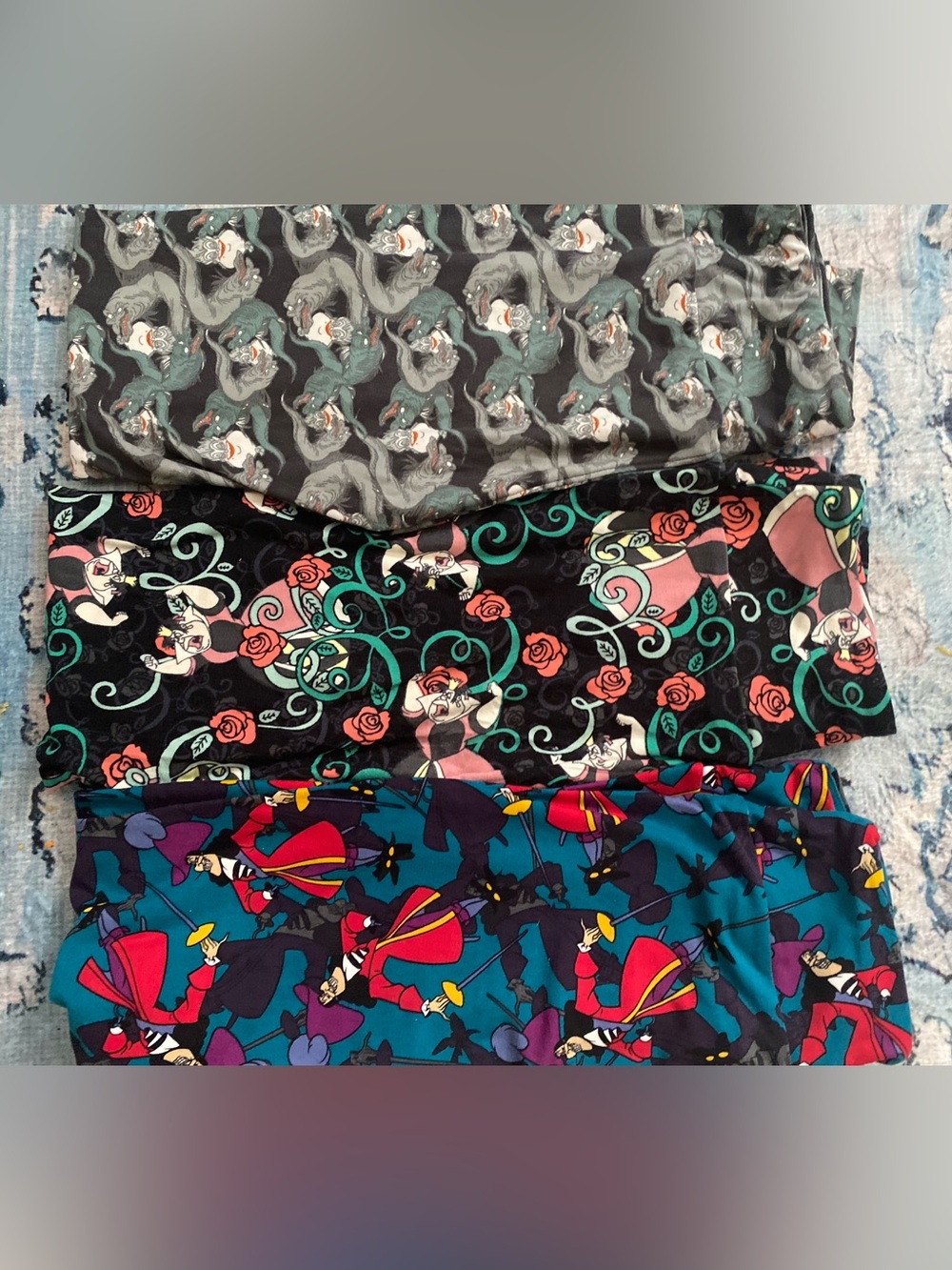 LuLaRoe Disney Villains Leggings Ursula Flotsam Jetsam Hook Queen of Hearts OS